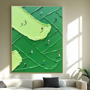 Far & Son Golfmålning: Grön abstrakt canvastavla