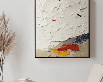 Abstract Acrylic Painting: 3D Minimalist Art, Modern Home Decor