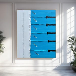 Textured Swimming Pool Painting: 3D Minimalist Wall Art