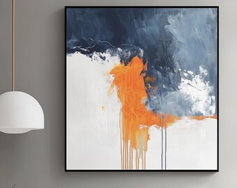 Handmade Abstract Painting: Modern Minimalist Art, Living Room Decor