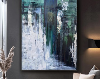 Original Abstract Oil Painting: Modern Minimalist Home Decor