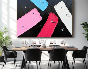 Streetdance textuurkunst schilderij – Stedelijke hiphop abstracte muurkunst