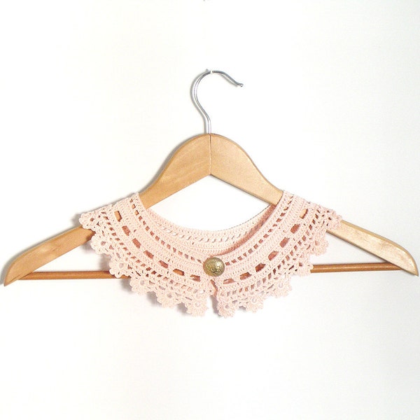 Peter Pan Lace Collar  Pink  Irish Style Detachable