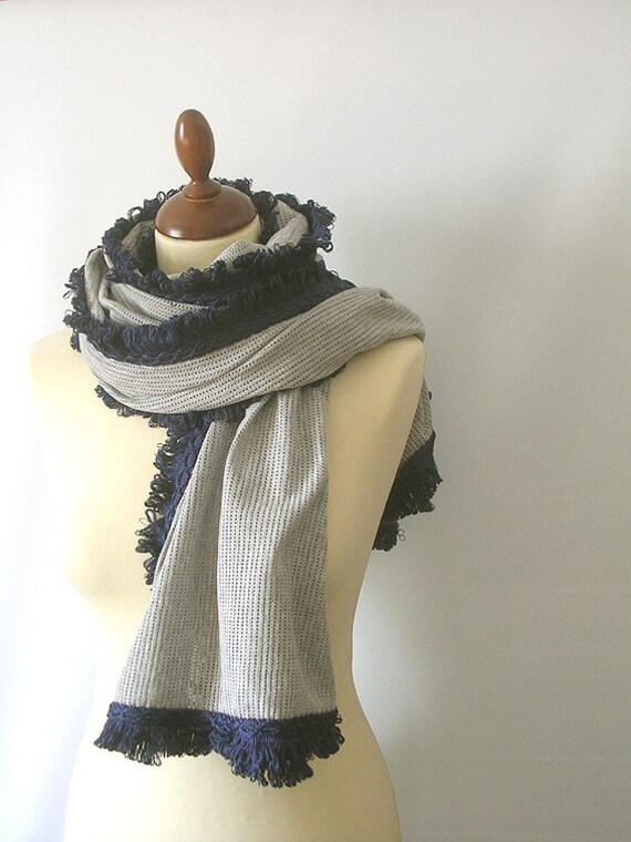 Grey Fabric Shawl Stole | Etsy