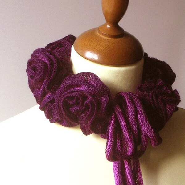 Ruffled Cowl Purple