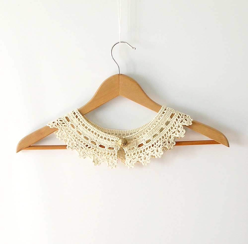 Cream Lace Collar Necklace Irish Style Etsy