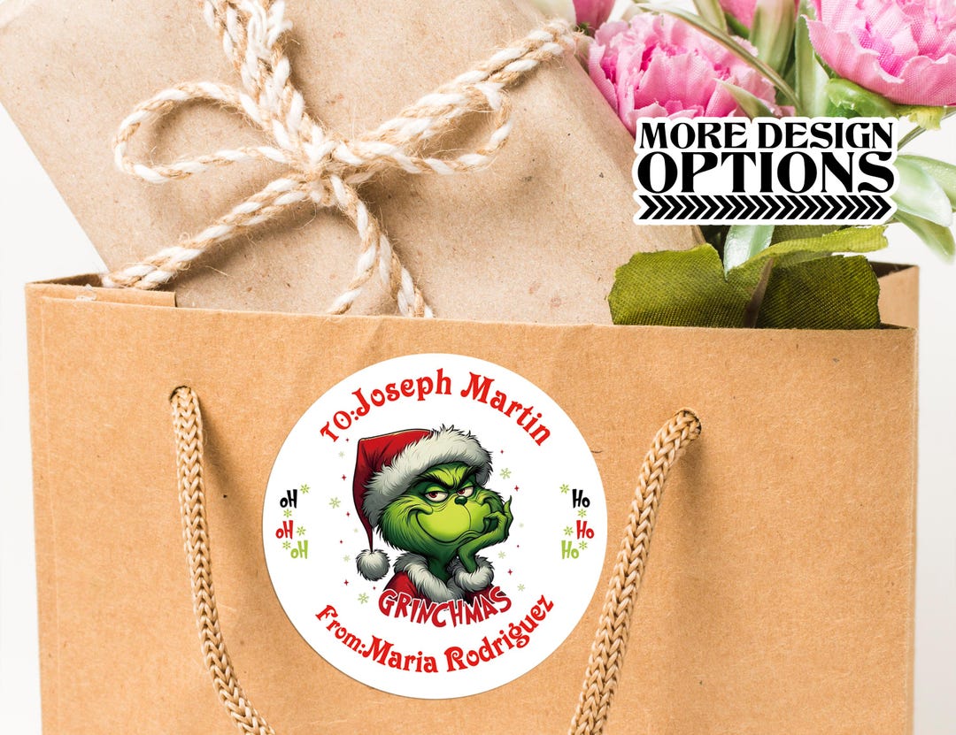To From Grinchmas Stickers 2" Round Sheet | Merry Grinchmas Labels ...