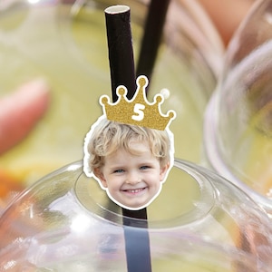 Gepersonaliseerde fotogezichtsrietjes, gepersonaliseerde drinkrietjes, hoofdrietjes als decoratie voor verjaardagen, verjaardagsrietje met gezicht, decoratie voor 1e, 5e en 30e verjaardagen