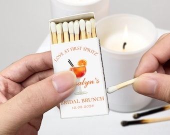 Love at First Spritz Bridal Shower Matchboxes, Aperol Spritz Bridal Party Gift Matches, Orange Wedding Favor, Citrus Bridal Brunch Matchbook