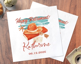 Personalized Retirement Party Napkins - Table Decor - Happy Retirement - Cocktail Napkins - Office Retirement Party Napkins - Party Supplies