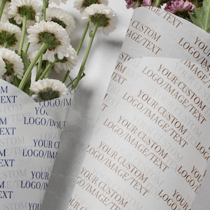 Papier de soie avec logo personnalisé | Feuilles de papier couleur pour cadeaux d'entreprise, mariages et emballages pour petites entreprises | Emballages personnalisés