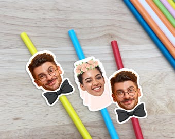 Pailles avec voile pour mariée, décoration de fête de bachelorette, pailles avec confettis pour mariée, décorations de fête pour têtes de mariés