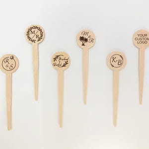 Wedding Reception Food Picks With logo/Custom Party Wooden Skewers/Engagement Party Charcuterie Picks/Bridal Shower Decorations/Food Markers