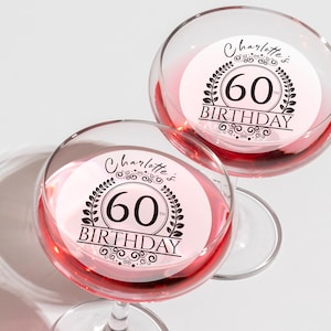 Dischi commestibili per decorare cocktail per feste di 60° compleanno/decorazioni per bevande per feste di compleanno importanti/decorazioni per cupcake per feste di 50° e 60° compleanno