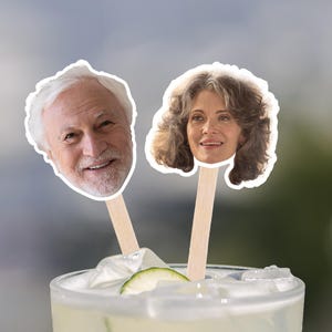 Custom Retirement Party Photo Drink Stirrer/Natural Wooden Cocktail Stir Sticks/Wedding Anniversary Party Swizzle Stick/Birthday Party Decor
