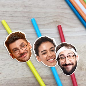 Personalized Face Straws/Custom Cocktail Party Face Straws/Birthday Photo Party Straws/Home Bar Tableware/Party Supplies/Wedding Party Decor