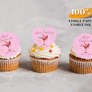 Bachelorette Party Edible Cupcake Toppers, Hen Party Drink Toppers, Custom Cocktail Toppers for Weddings, Bridal Showers, Engagement Parties