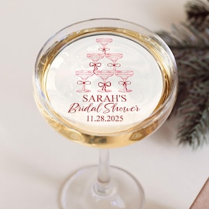 Custom Edible Drink Toppers for Bridal Showers/Bachelorette Party Decor/Wedding Cupcake Toppers/Personalized Edible Wafer Cocktail Garnishes