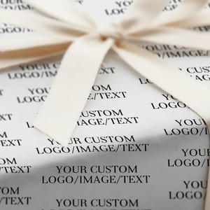 Seidenpapier mit individuellem Logo | Vollfarbiges Geschenkpapier mit Ihrem Markennamen | Geschenkpapier für die Feiertage für Hochzeiten, Geburtstage, Brautpartys und Firmenfeiern