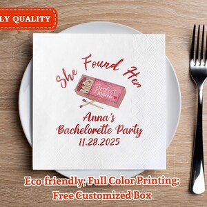 Sie hat ihr perfektes Match gefunden Junggesellinnenabschiedsservietten/Bach Weekend Cocktail Luncheon Servietten/Bulk Hochzeitsparty Servietten/Brautparty Dekor