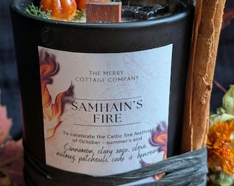 Bougie en cire de soja pour Halloween et Samhain - 200 ml