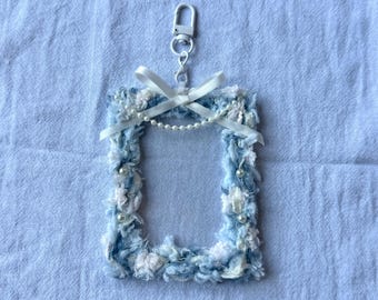 blue photocard holder,KPOP,card sleeves,toploaders,frame,photo keychain,kpop keychain,kpop gift
