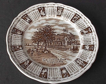 1976 Alfred Meakin Brown Calendar Plate