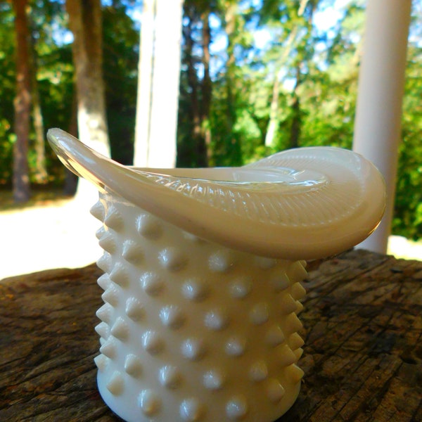 Hobnail Milk Glass  Hat,   Toothpick Holder, Match Holder