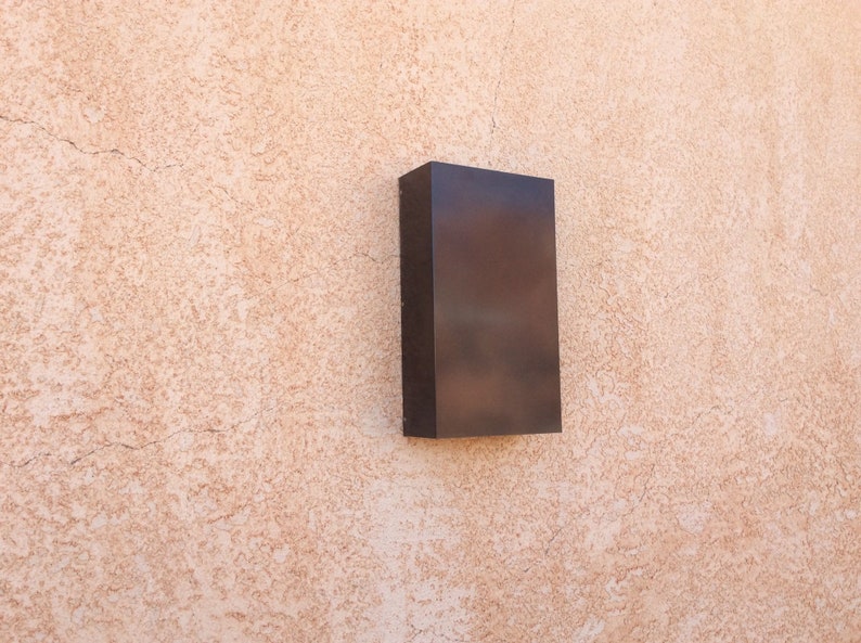 Steel Light Sconce // Rectangular // Patinaed // Interior image 4