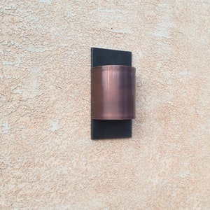 Light Sconce // Copper and Steel // Contemporary Half Round // Interior