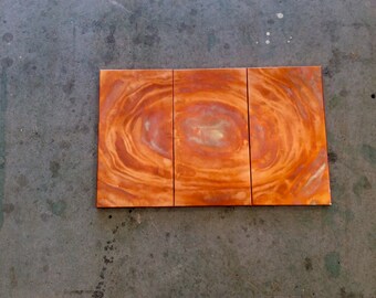 Copper / Sol / Flame Painted / 3 Piece Wall Art     On SALE + FREE SHIPPING