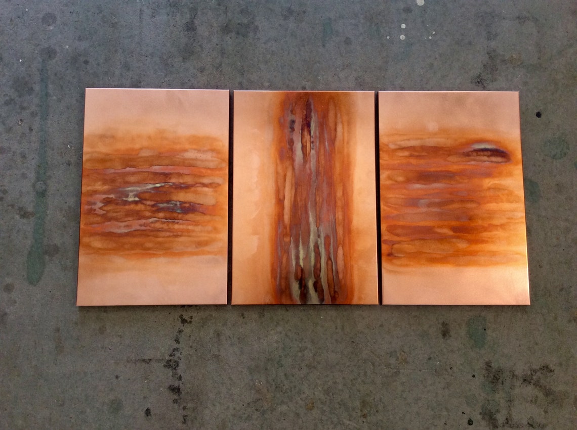Copper Art / Flame Painted 0002 / Wall Art Etsy