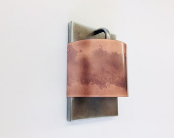 Copper and Steel Light Sconce // Small Contemporary