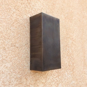 Steel Light Sconce // Rectangle //  Patinaed // Interior