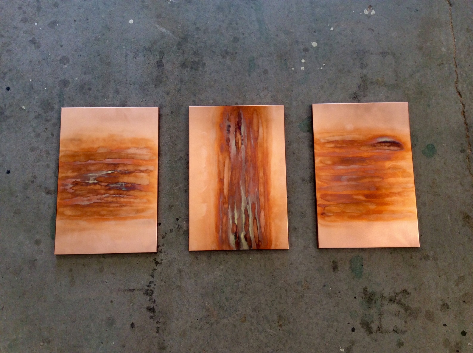 Copper Art / Flame Painted 0002 / Wall Art Etsy