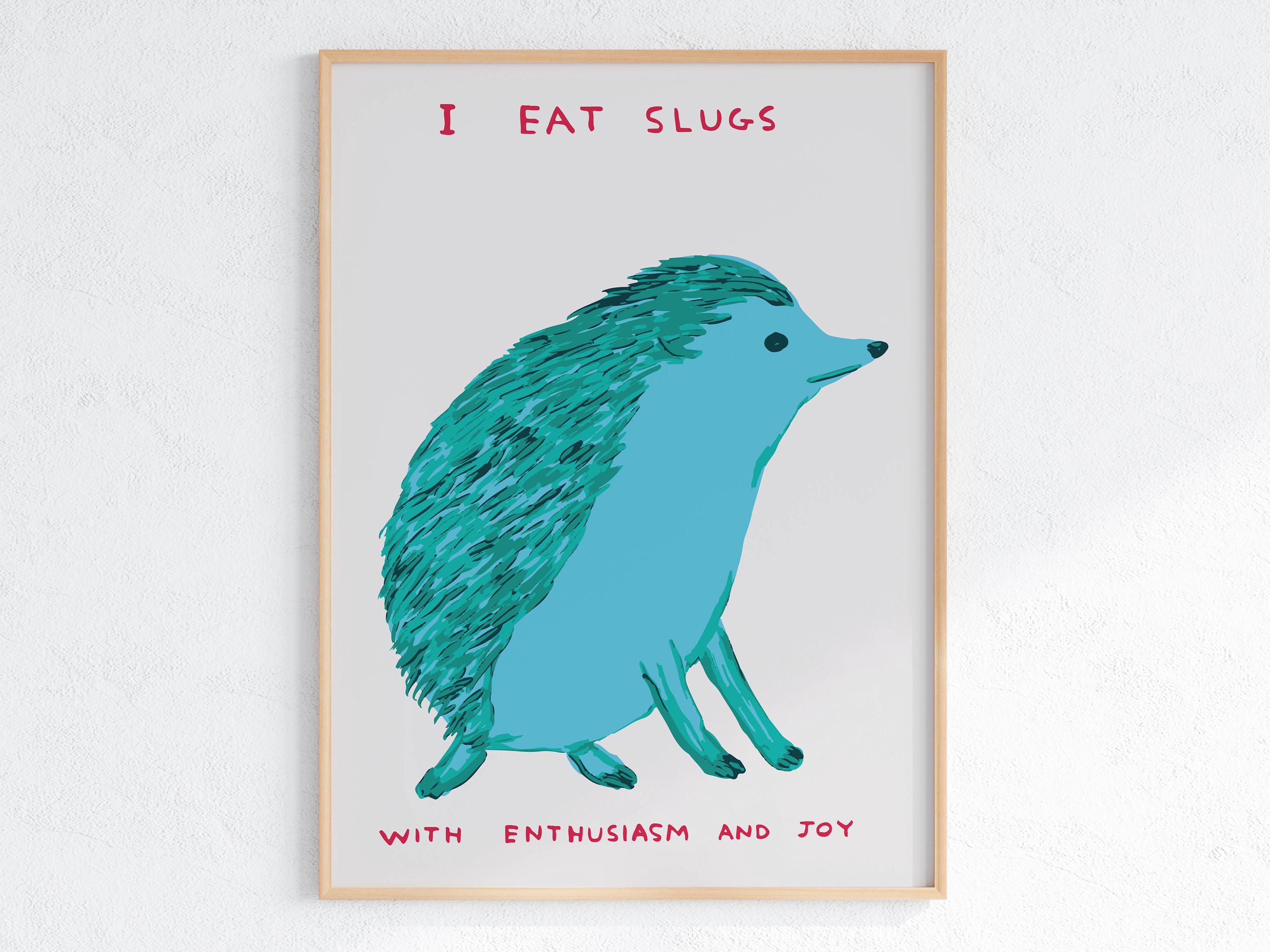David Shrigley - I eat slugs | Quirky Wall Art | Pop Art Decor | Funny Poster | Contemporary Home Gallery | Humorous Decor