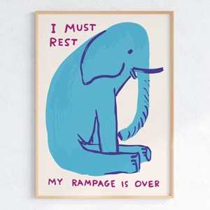 David Shrigley - Mein Amoklauf ist vorbei | Einzigartige Geschenkidee | Spaß Haus Kunst | Skurril Pop-Druck | Moderne Wanddekoration | Pop Art Print für die Innendekoration