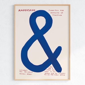 David Shrigley - Kaufmännisches Und-Zeichen | Einzigartige Geschenkidee | Spaß Haus Kunst | Skurril Pop-Druck | Moderne Wanddekoration | Pop Art Print für die Innendekoration