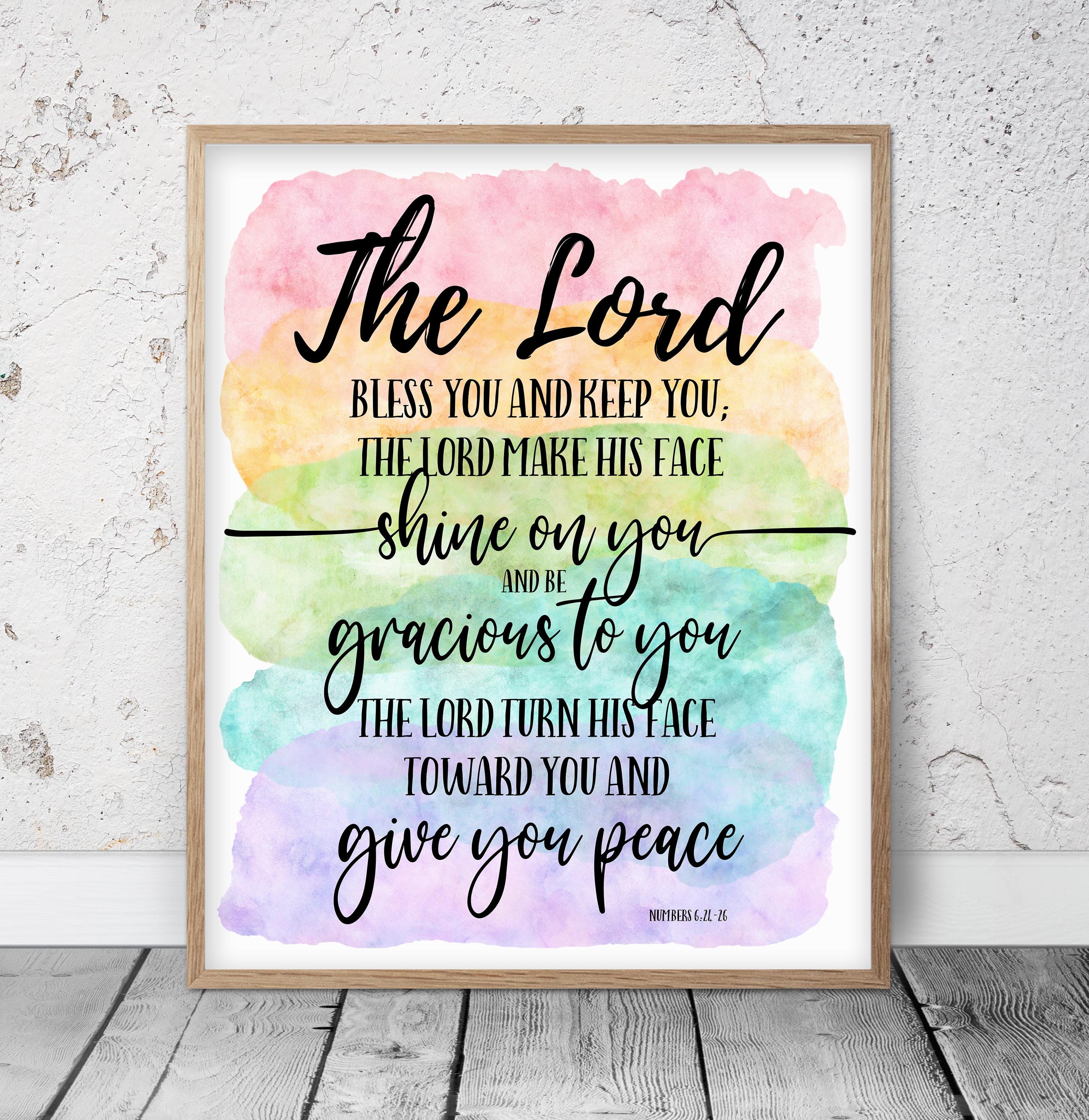 The Lord Bless You and Keep You, Numbers 6:24-26, Bible Verse Printable ...