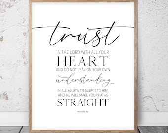 Desktop Wallpaper Trust in the Lord All Your Heart Bible Verse - Etsy