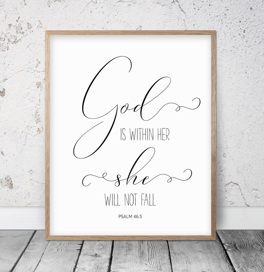 God is Within Her, Psalm 46:5, Bible Verse Printable Wall Art ...