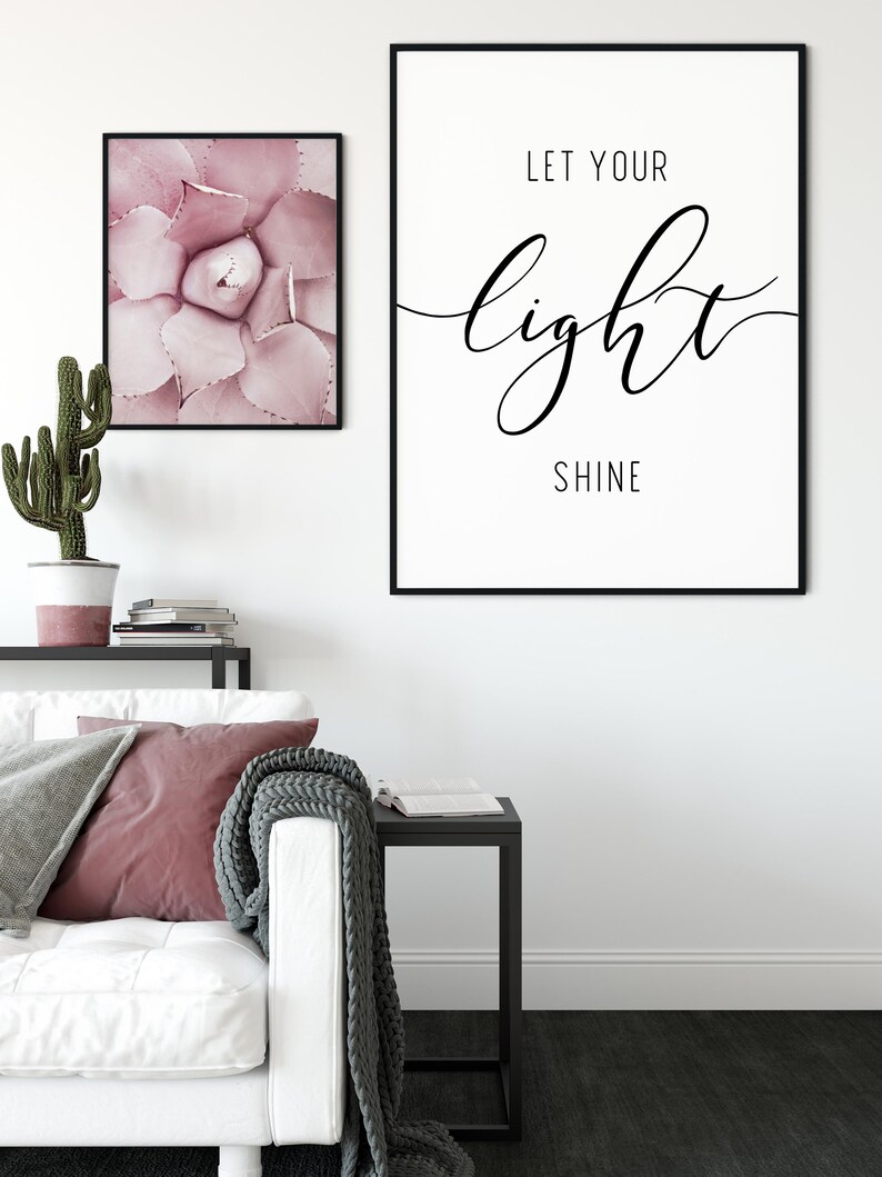 Let Your Light Shine, Printable Wall Art, Inspirational Quotes ...