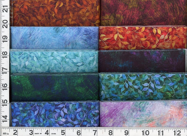 Vine Dance Leaves Jelly Roll Quilting Fabric 40 2 1/2 X 44 Strips NEW