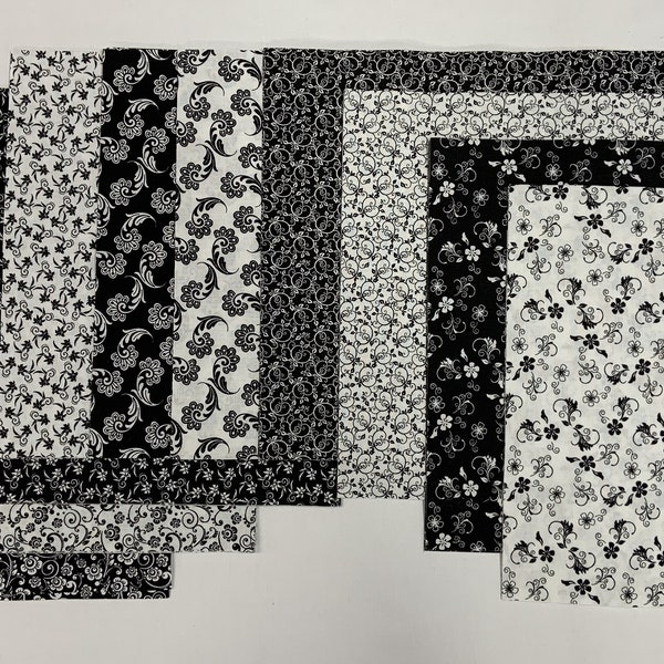 Black on White Layer Cake Fabric Etsy