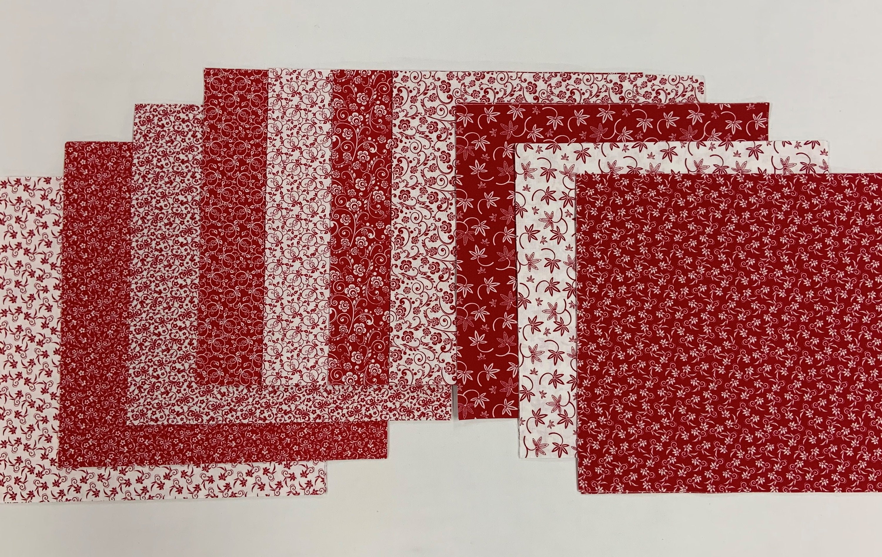 Red and White Layer Cake Fabric 40 10 Squares New Etsy