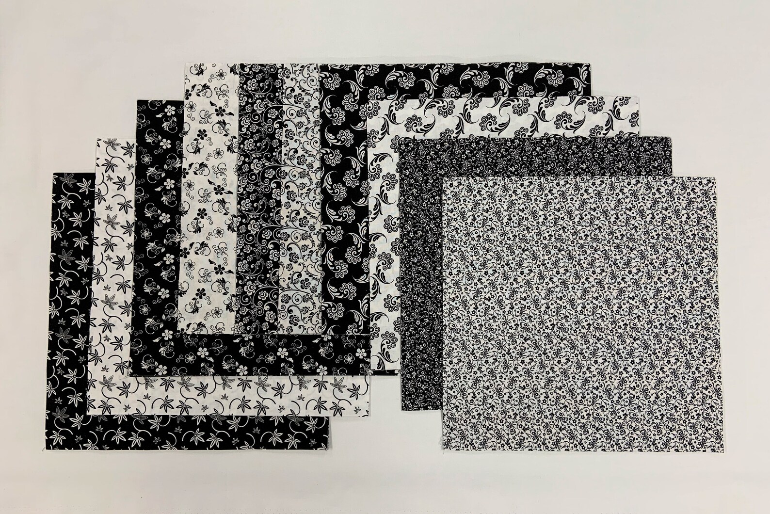 Black and White Layer Cake Fabric 40 10 Squares Etsy