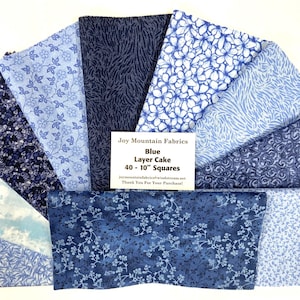 Classic Blue Layer Cake 40 -10" Squares Quilting Fabric