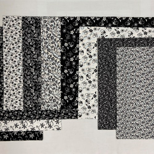 New Black & White Basics Pre Cut Layer Cake 10 Squares Etsy