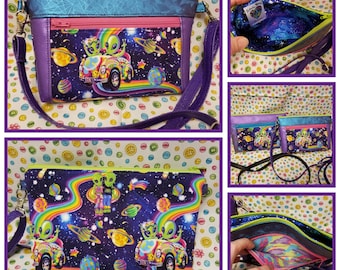 Lisa Frank Aliens Purse Hip Bag Festival Bag Zoomer & Zorbit Rainbow Animals 80s 90s Rainbow Brite Care Bears My Little Pony fanny Custom