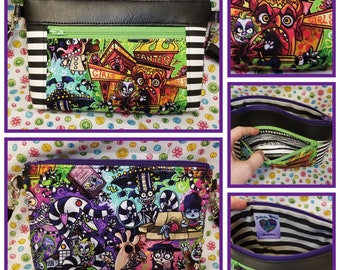 Beetlejuice Purse Hip Bag Festival Bag Halloween Tim Burton NBC Coraline Labyrinth utility belt fanny pack Messenger Bag unique Custom